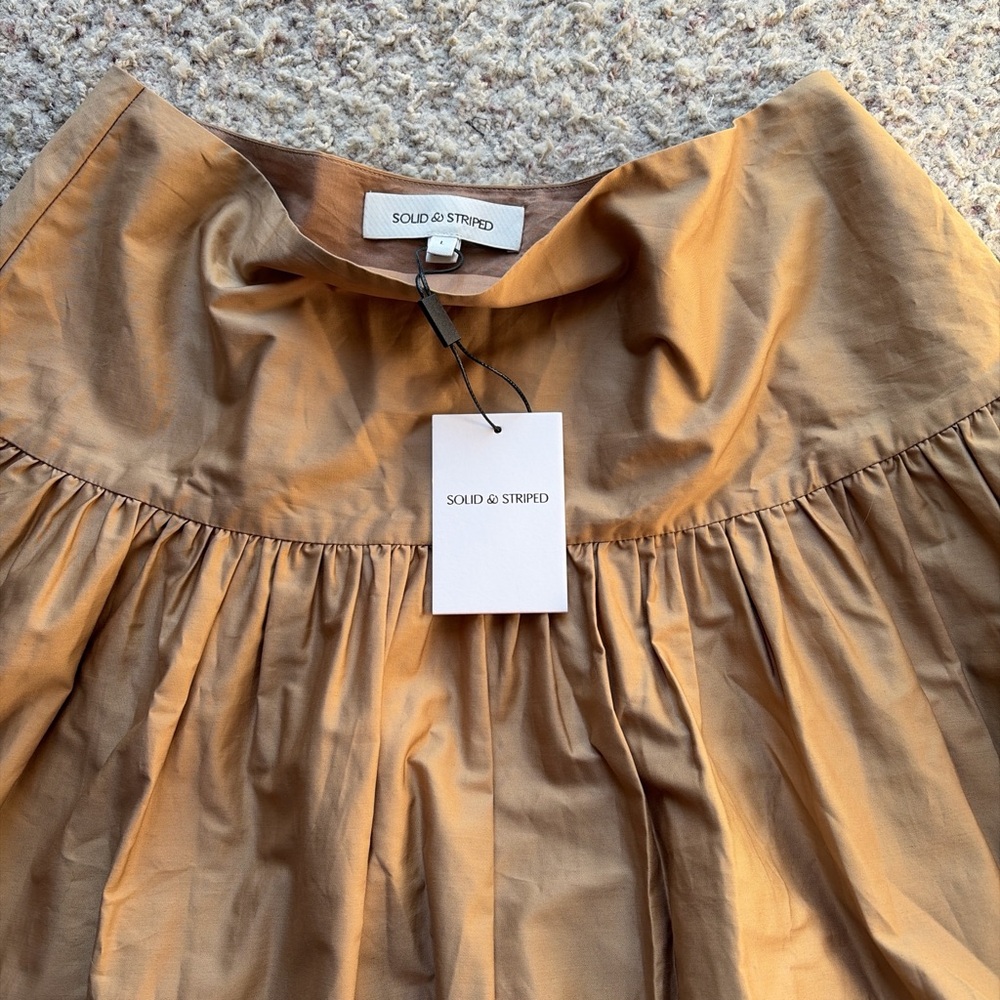 SOLID & STRIPED Camel A-Line Skirt